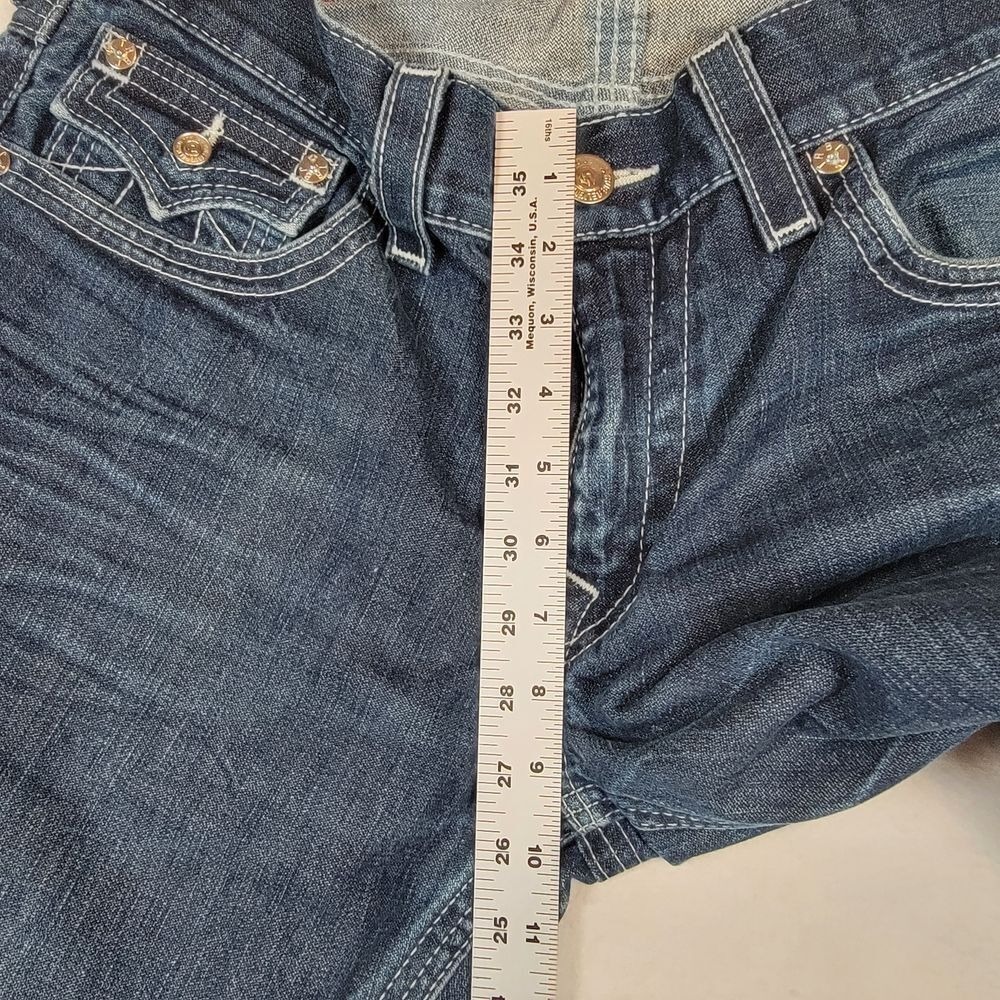 True Religion Men's‎ Ricky Jeans Sz 34 Blue Made in USA Relaxed Straight Y2K - Picture 7 of 13